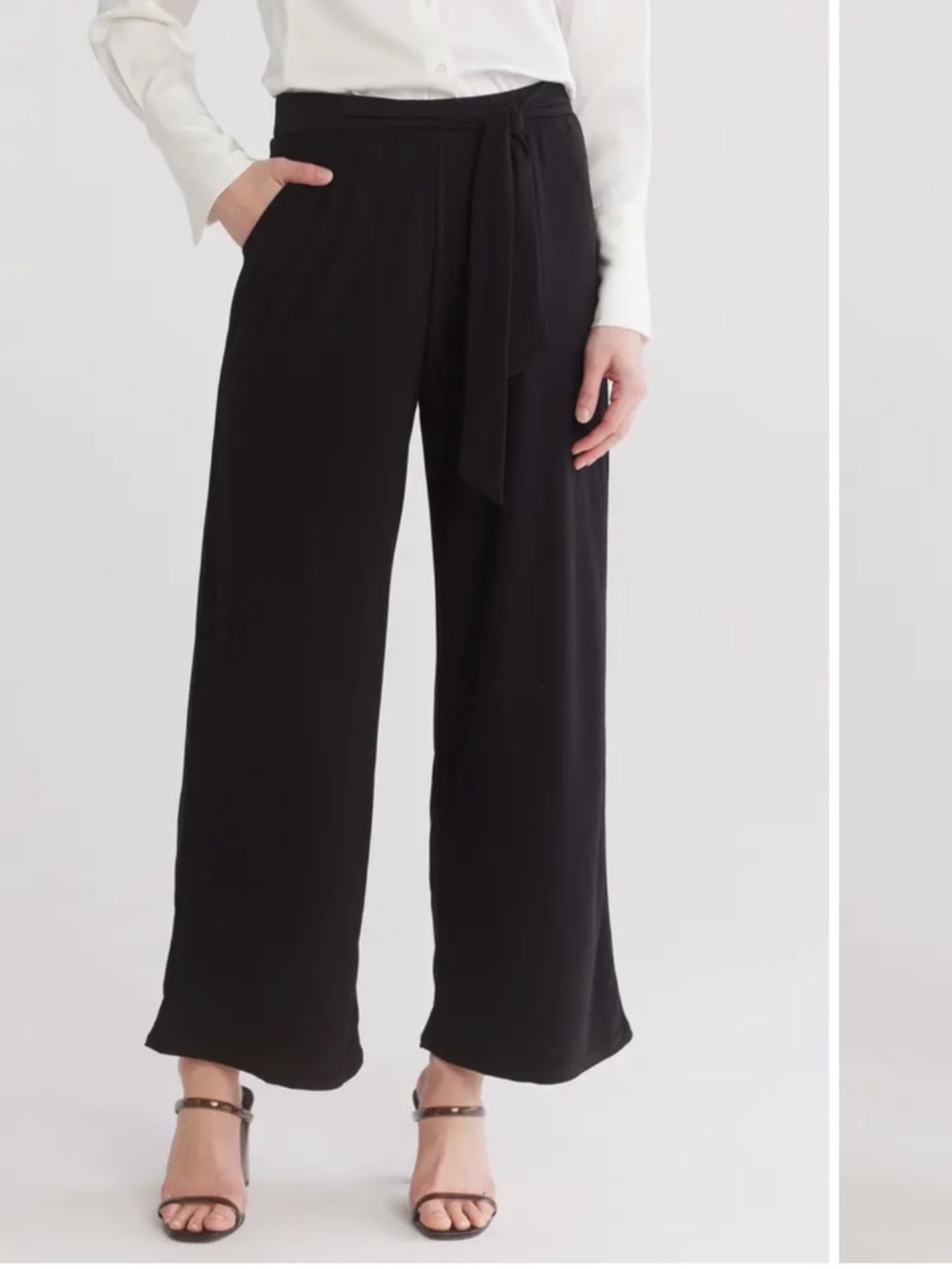 Elie Tahari Wide Leg Tie Pant